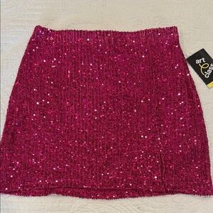 Little Girl Art Class Pink Sequin Mini Skirt